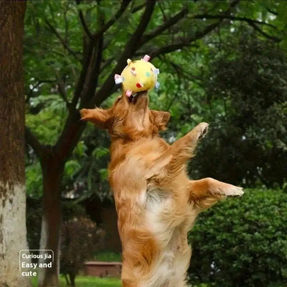 Dog Interactive Sound Ball Toy with Animal Patterns, Pet Ball Suitable, Outdoor Play and Training, Dog Toy with Lively Design