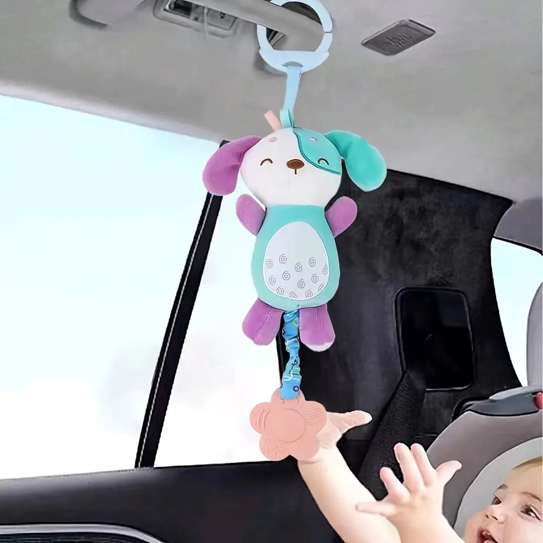 Plush Animal Wind Chime Hanging Toy with Bells for Baby Crib Mobile and Car Decor, Safe Cute Newborn Gift Nursery Room