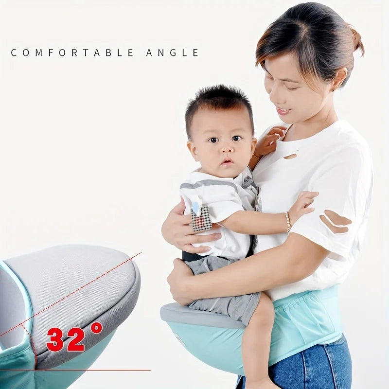 Hip Seat Infant Carrier with Water Bottle Storage – Adjustable waistband, ergonomic carrier with various pockets, suitable for n
