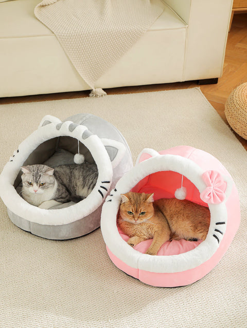 Cute Cozy Cat House Bed for Deep Sleep Comfort