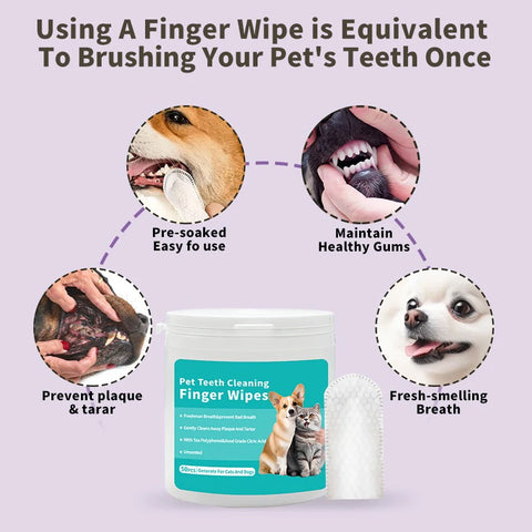 Fresh Breath Pet Dental Wipes for Happy Pets