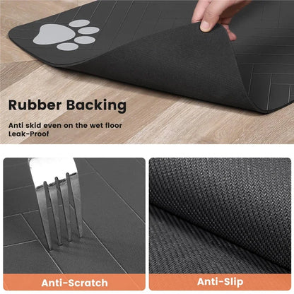 Absorbent Pet Bowl Mat for Mess-Free Feeding