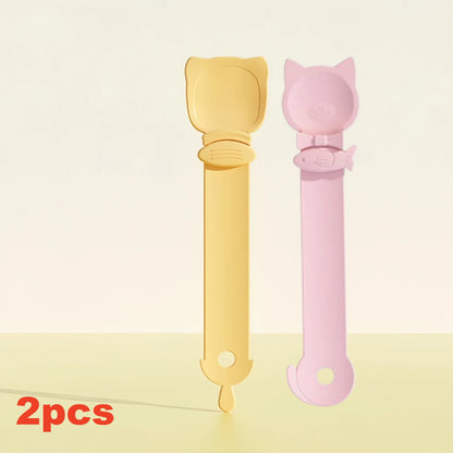 New cat food squeezer spoon for cat food; meat paste squeezer pet feeding spoon for cats supplies