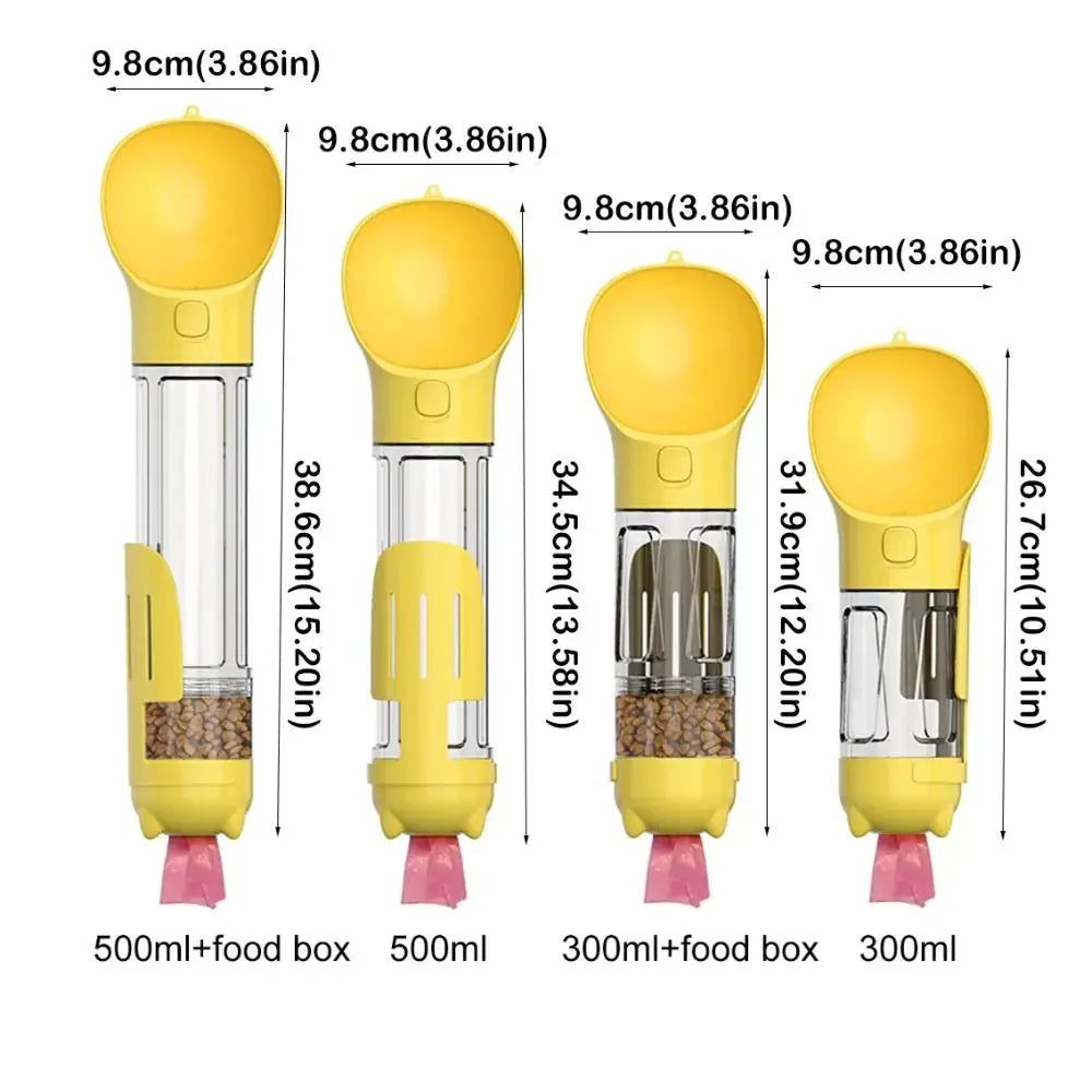 3-in-1 Portable Pet Water Bottle & Food Dispenser