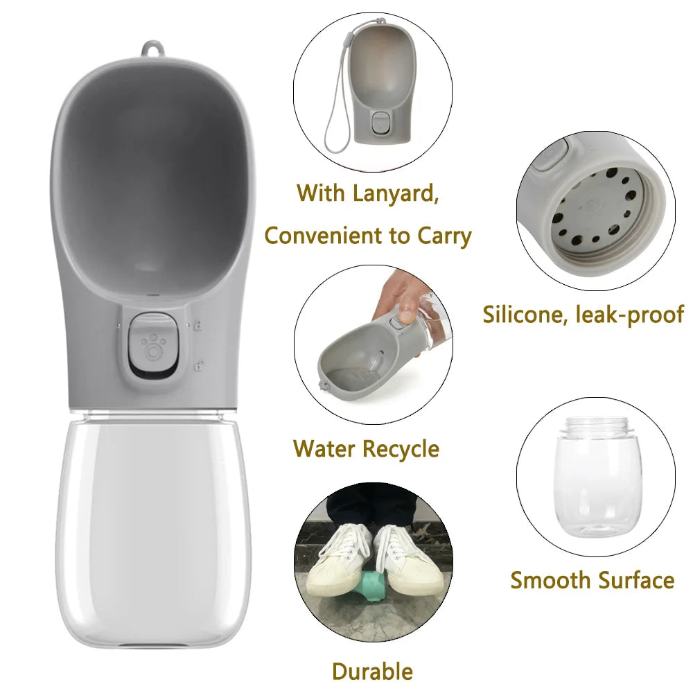 Leakproof Dog Water Bottle for Walks and Travel