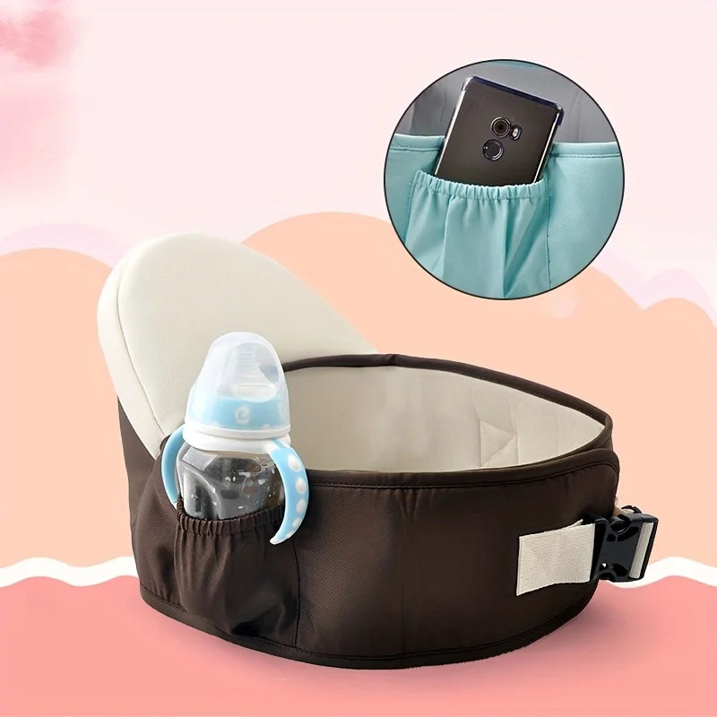 Hip Seat Infant Carrier with Water Bottle Storage – Adjustable waistband, ergonomic carrier with various pockets, suitable for n