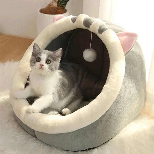 Cute Cozy Cat House Bed for Deep Sleep Comfort
