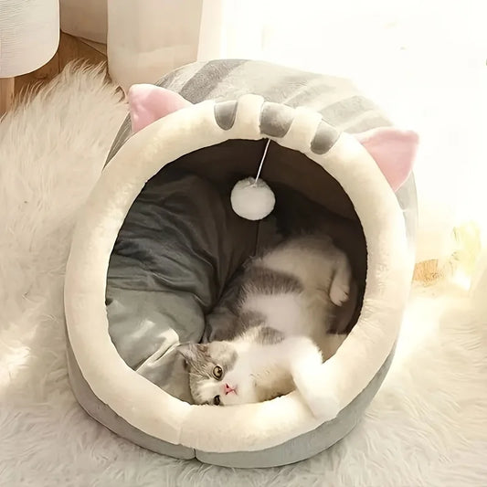 Cute Cozy Cat House Bed for Deep Sleep Comfort