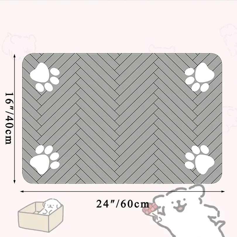 Absorbent Pet Bowl Mat for Mess-Free Feeding