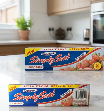 New-Sealapack simply Seal Extra Strong Food Bags 18 X 20cm 8 Pack-UK