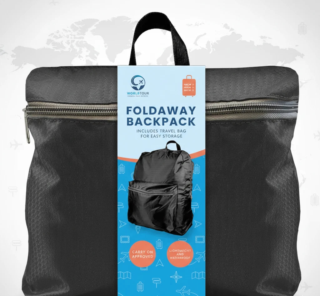 World Tour-Travel Essentials Foldaway Travel Backpack-UK