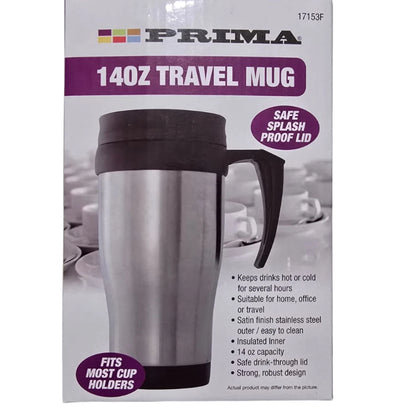 New-Prima Stainless Steel Travel Mug 14oz-UK