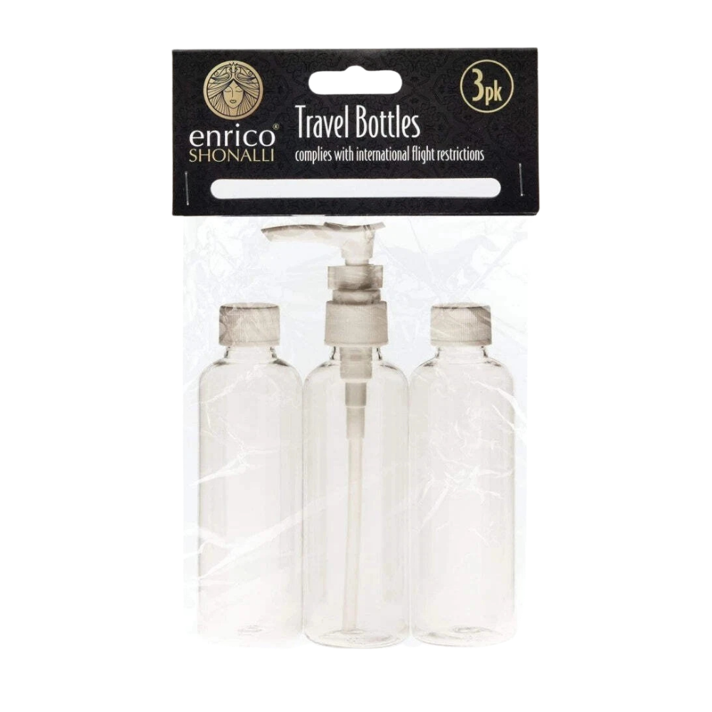 New-Enrico Shonalli Travel Bottles-3 Pack-UK