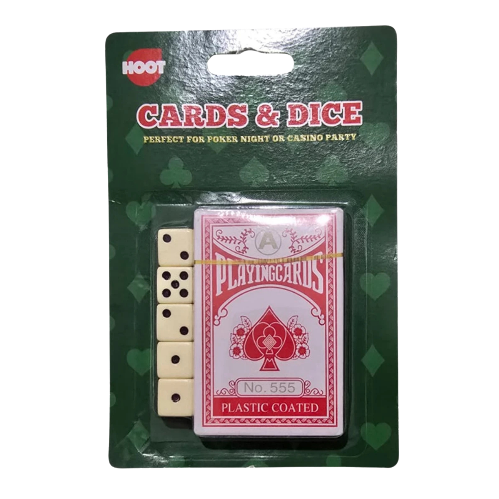 New-Hoot Playing Cards & Dice Games Set Traditional Playing Cards-UK