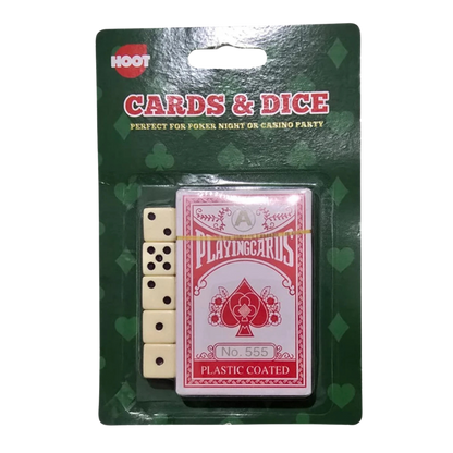 New-Hoot Playing Cards & Dice Games Set Traditional Playing Cards-UK