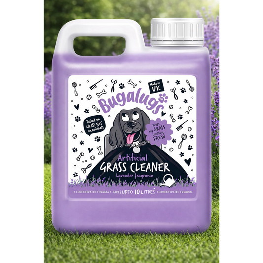 BUGALUGS Artificial Grass Cleaner - Dog Safe, Pet Disinfectant & Lawn Deodoriser - Puppy Urine Cleaner & Odour Eliminator - 1L Super Concentrate - Made in UK Cruelty Free (Lavender 1L)