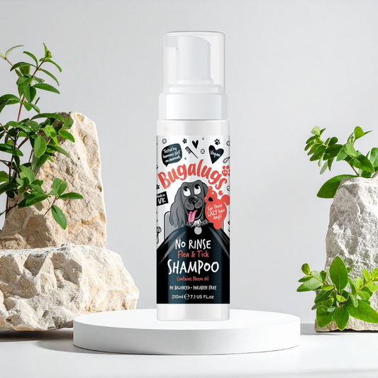 Flea and Tick Dog Shampoo by Bugalugs, Works on Smelly Puppies & Dogs, Contains Neem Oil PH Balanced Vegan Used by Professional Groom