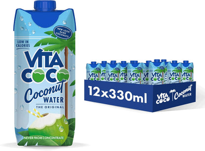 Vita Coco | Pure Coconut Water (330ml x 12) | Naturally Hydrating | Packed with Electrolytes | Gluten Free | Full of Vitamin C & Potassium