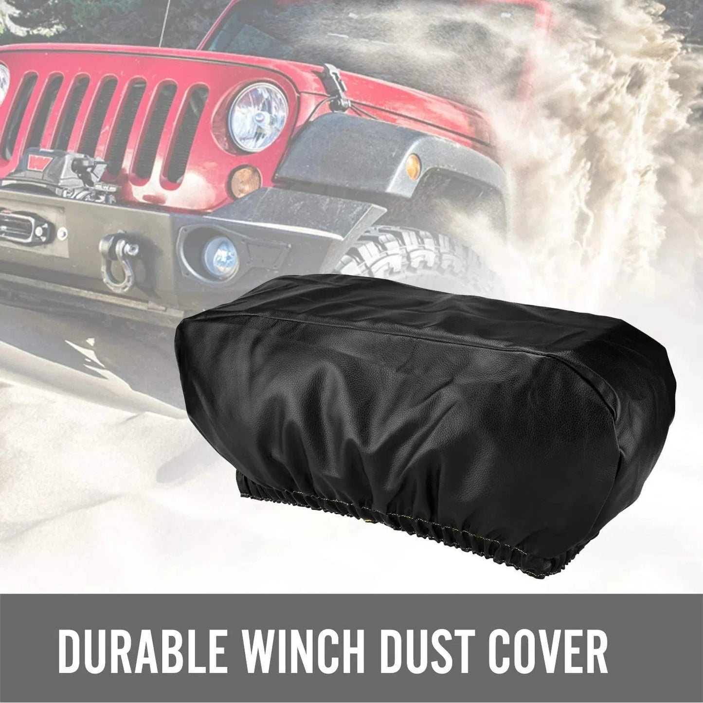 Winch Cover Heavy Duty Waterproof Winch Protection Cover Dust-Proof Universal
