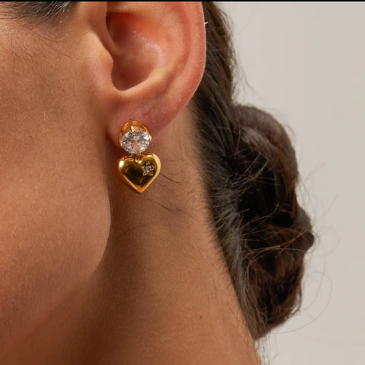 Zirconia Gold Heart